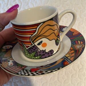 Vintage Vitromaster Metropolitan Espresso Cup & Saucer 1991 Stoneware